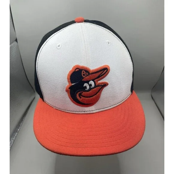 New Era 59Fifty Authentic On Field Fitted Hat Baltimore Orioles 7 1/2 Multi EUC