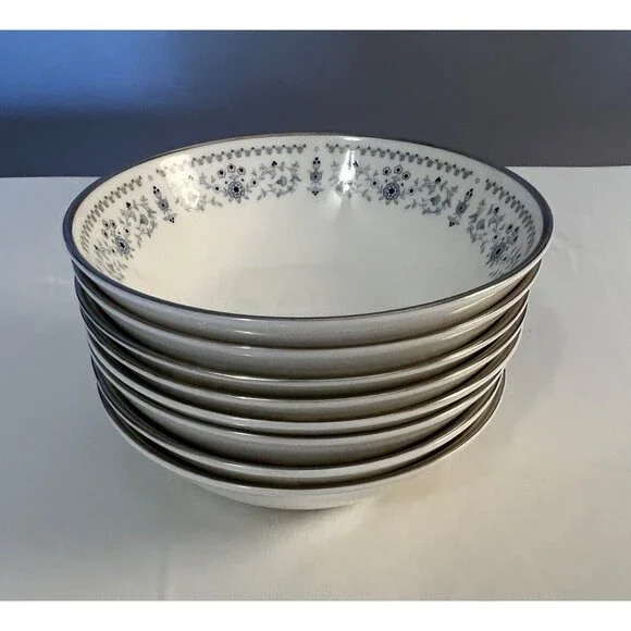 Vintage Minton Beaumaris Fruit/Dessert (Sauce) Bowls (8) Blue Floral 5 1/4