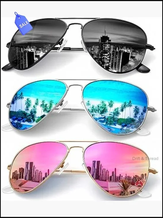 Classic Aviator Sunglasses for Women Men Polarized UV Blocking Unisex