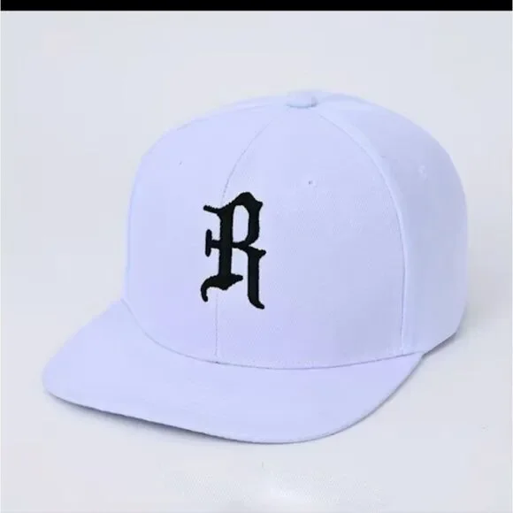Gothic R Embroidery Baseball Cap Solid Color Unisex Hip Hop Dad Hat Adjustable C