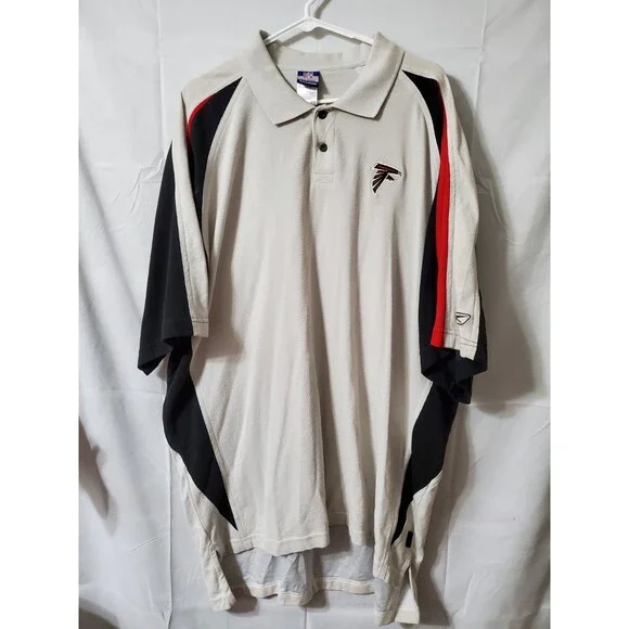 Vintage Reebok Play Dry NFL Team Apparel Falcons Polo Shirt Mens 2XL NWT STAIN