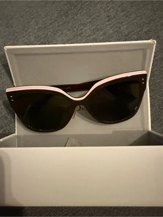 Dior Exquise Pink and Brown Cat Eye Women's Sunglasses