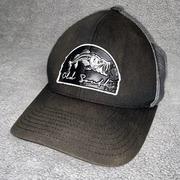 Old South Snapback Mesh Back Trucker Fishing Hat Black One Size Pacific Headwear