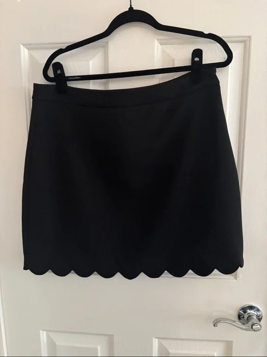 kate spade Black Scalloped Hem Mini Skirt