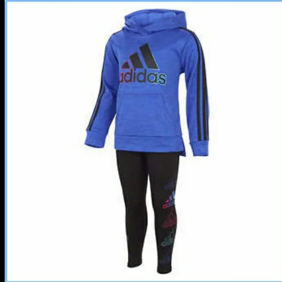 NWT Adidas girls 2 piece set, Pants and Hoodie, size 6