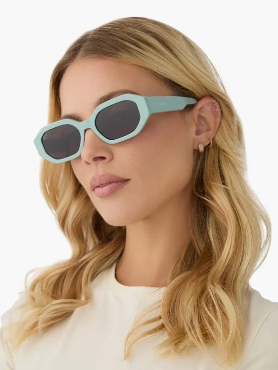 DIFF Eyewear Allegra 53mm polarized rectangle sunglasses grey