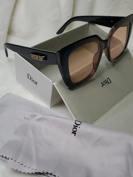Dior Black Frame Sunglasses with Brown Gradient Lenses