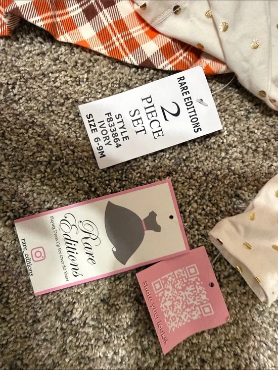 Rare Editions Fall Pumpkin Outfit NWT 2 piece set