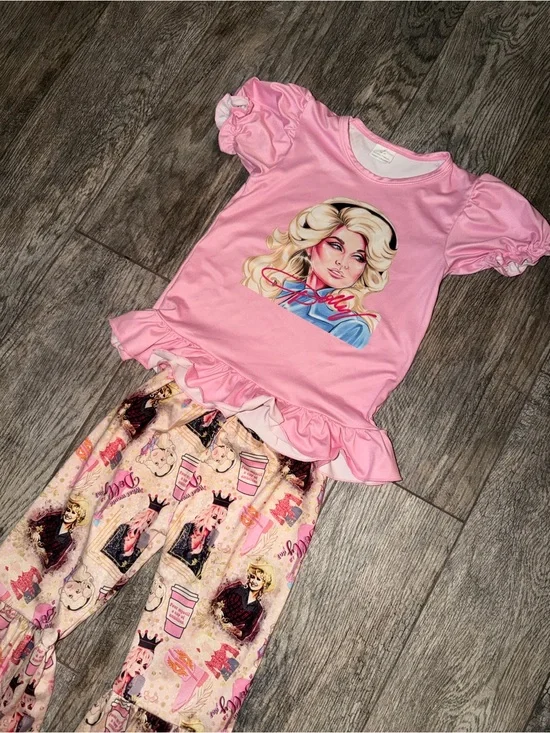 Boutique Dolly Parton Inspired Bell Bottom Outfit Size 4T