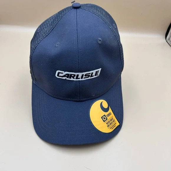 Carhartt Force Mens Navy Blue Carlisle Mesh Back Trucker Hat Snapback 103056 029