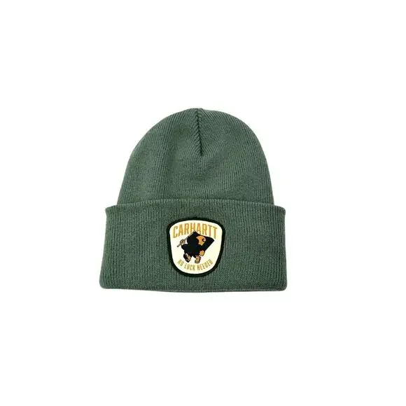 Carhartt Knit Green Beanie Shamrock Patch No Luck Needed Sock Hat NWT OSFM