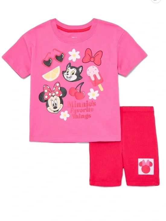 Disney Girls 2T Minnie Mouse Shorts Set