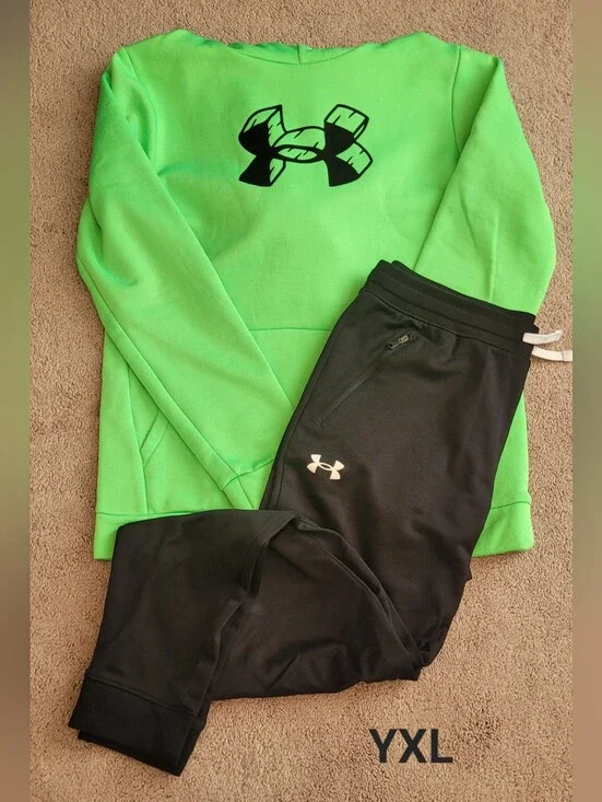 Under Armour Neon Green Hoodie with Black Joggers