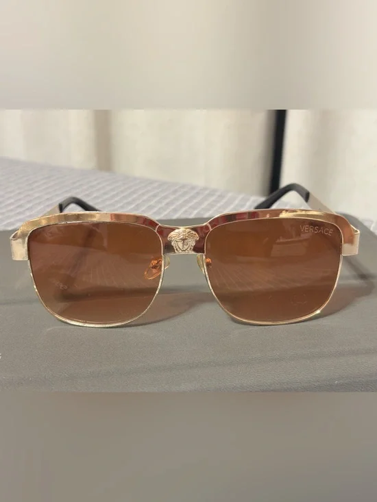Versace Women’s Gold Frame Brown Lens Sunglasses