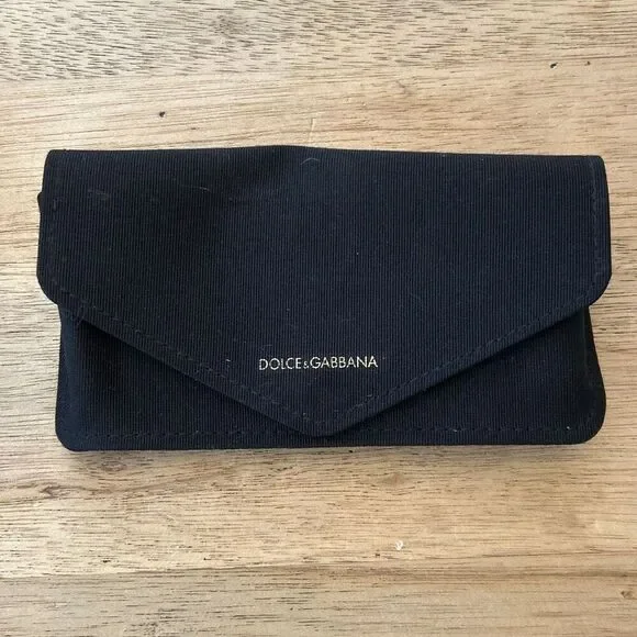 Dolce & Gabbana black ribbed fabric semi hard eyeglass sunglasses case