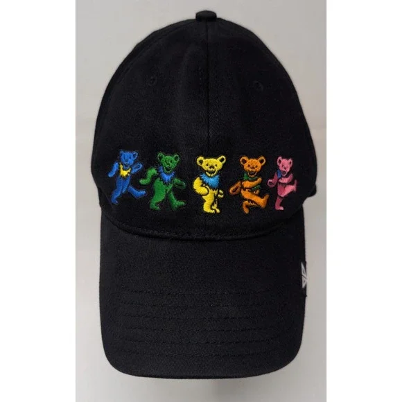 Grateful Dead Dancing Bears Strapback Hat Black GDP Official Vintage Sz Large XL
