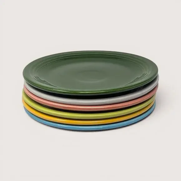 Vintage Fiesta 7.25 Inch Salad Plates Colorful Set
