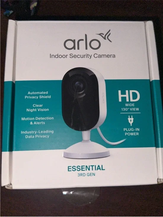 Arlo Essential Indoor Security Camera (White) - 3rd Gen