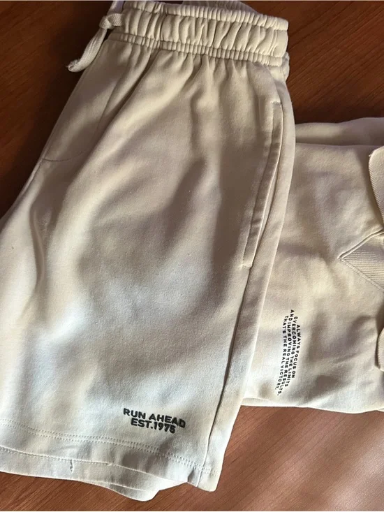 Zara Cream Drawstring Sweatshorts