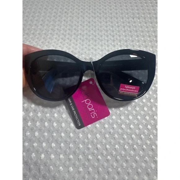 Club Paris Sunglasses Women OS CL12 Black Cat Eye NWT