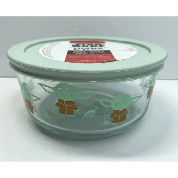 PYREX STAR WARS Baby YODA The Child Storage Snack Bowl Mandalorian 4 Cups