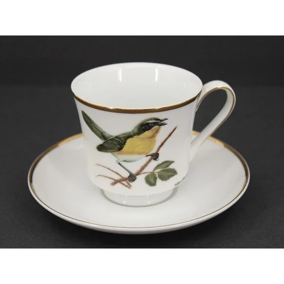 Berkeley House Fine China Yellow-Breasted Chat Bird Tea Cup Saucer 4679 Japan