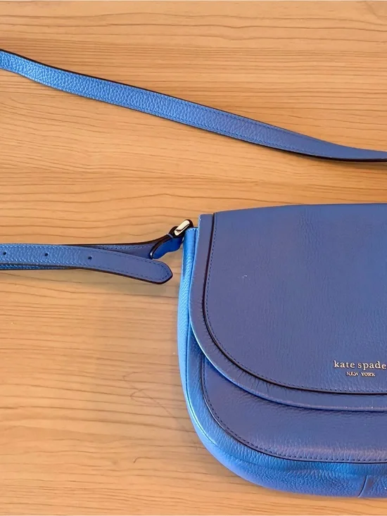 kate spade Blue Leather Saddle Crossbody Bag