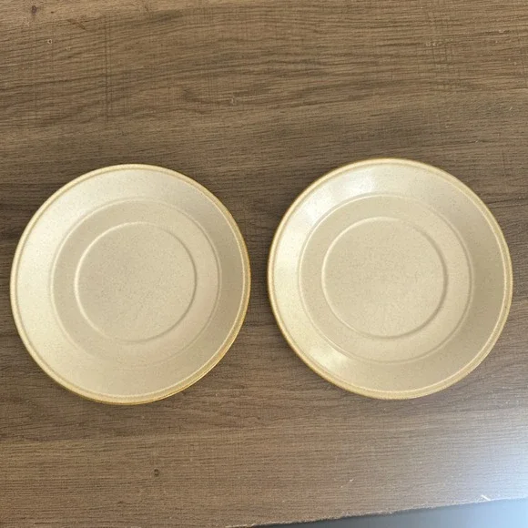 2 Kiln Craft England Bacchus retro Cream with brown‎ Speckled Edging Plates