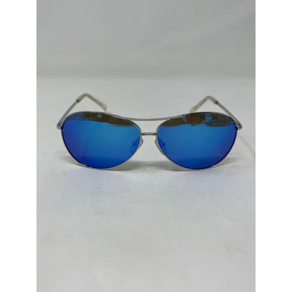Cole Haan Polarized Aviator Sunglasses Silver Blue Mirrored Lens CH6002