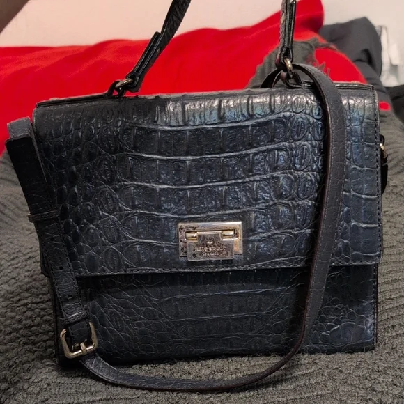 Kate Spade Orchard Valley Doris Black Crocodile Embossed‎ Women's Bag