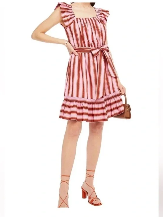 KATE SPADE Calais Stripe Flutter Dress size medium