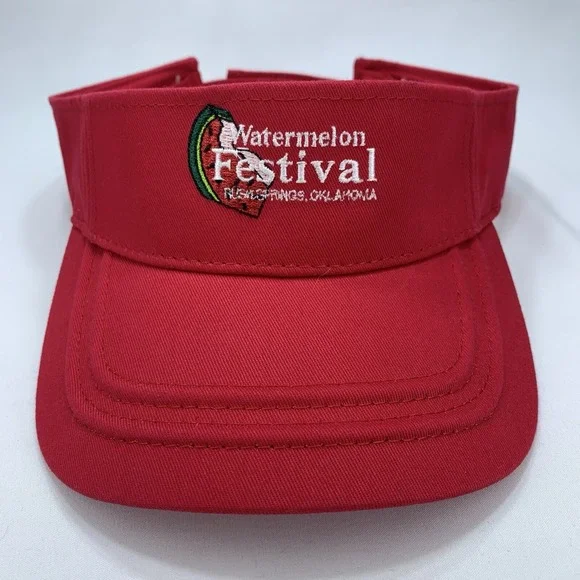 Watermelon Festival Visor Rush Springs Oklahoma Red Adjustable OSFM Otto Hat Cap