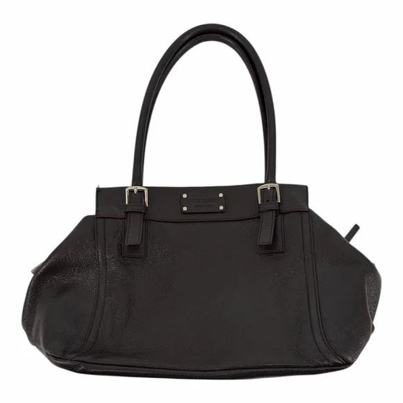 KATE SPADE Dark Chocolate Brown Pebble Leather Shimmer Shoulder Bag