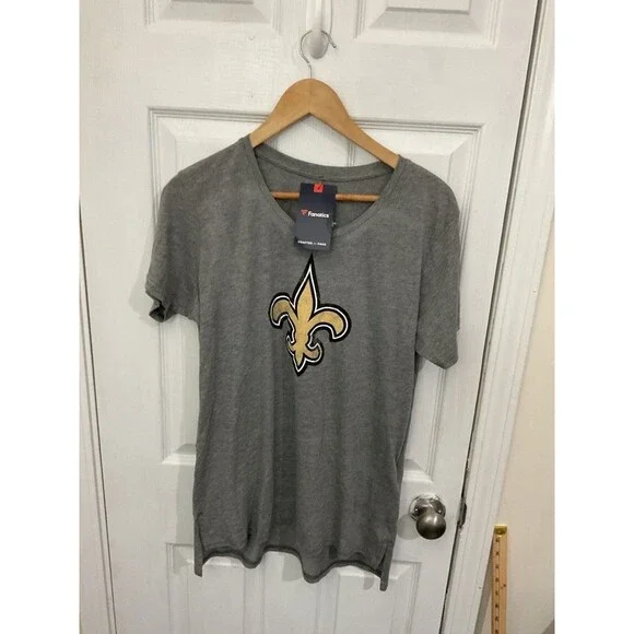 Fanatics New Orleans Saints Gray T-Shirt with Fleur-de-lis Logo