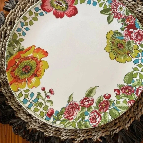 WORLD MARKET  Porcelain FLOWER BLOOMS DINNER PLATE