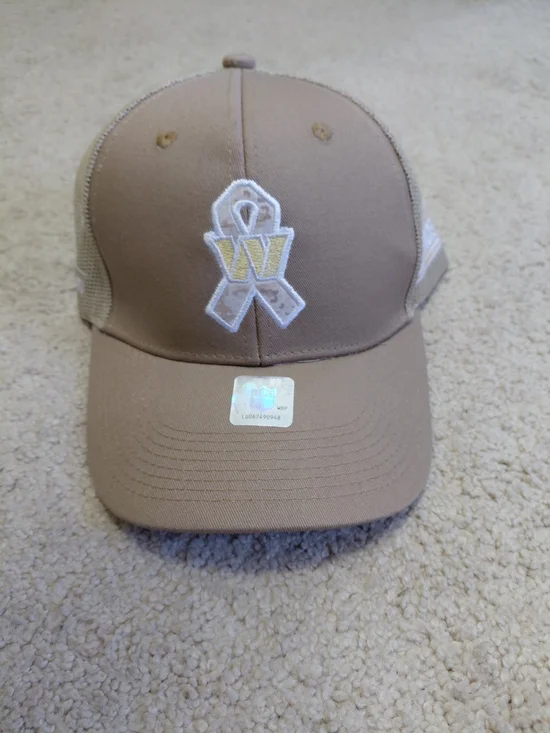 NFL Washington Commander Military Tan Ribbon Patch Trucker Hat with Mesh Back