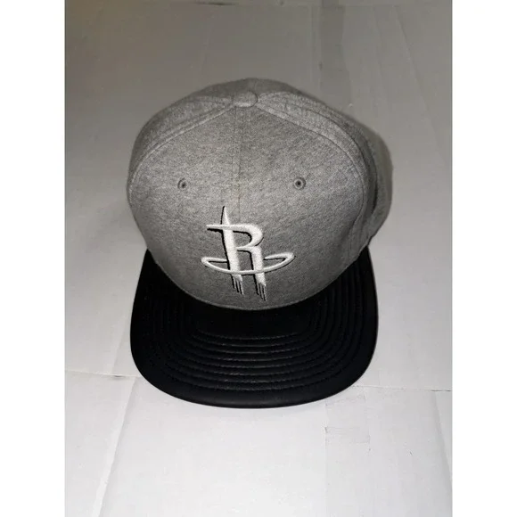 Mitchell & Ness Houston Rockets Snapback Hat Heather Grey Blk NBA Mint Con. Cap