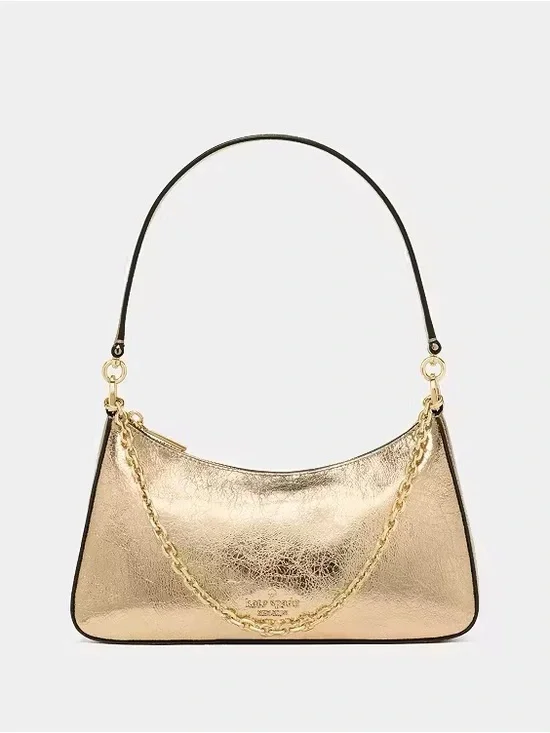 ♠️Kate Spade NY Margot Small Leather Convertible Shoulder Bag, Metallic Gold NWT