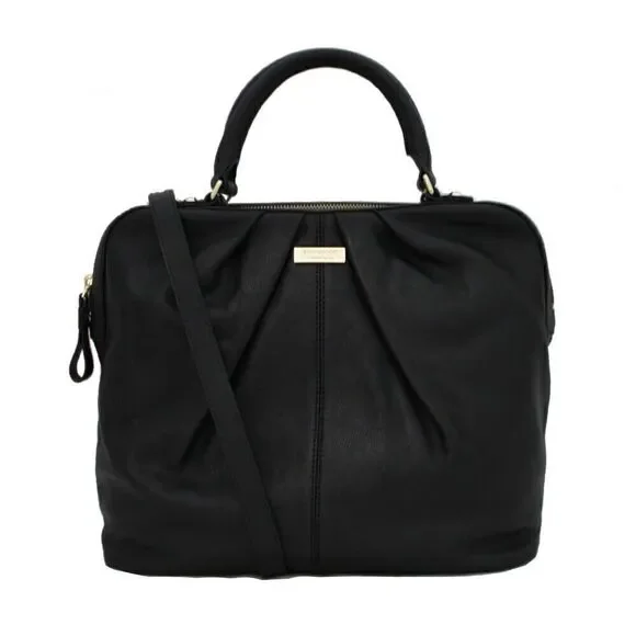 Kate Spade 5 Points Camille Bag- Black Leather With Handles Mutli Stripe Inside