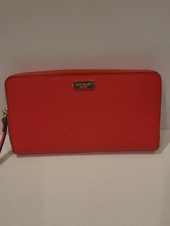 kate spade Bright Red Zip Wallet with Wristlet