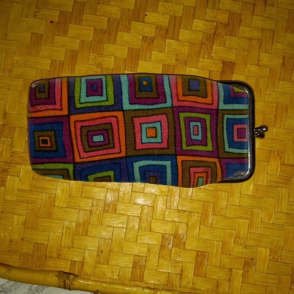 Vintage Multicolor Geometric Pattern Cigerette Eyeglasses Sunglasses Case Holder