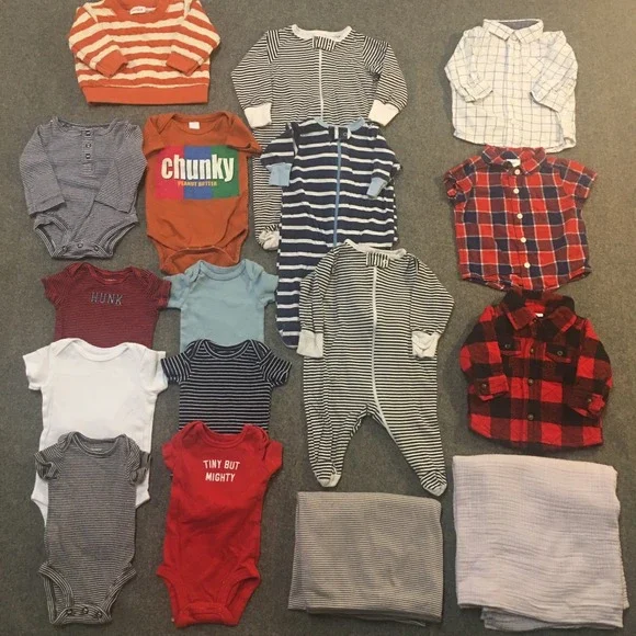 Baby Boy Newborn 0-3 Months Clothing Lot 17x Pieces Bulk All Seasons Quilted