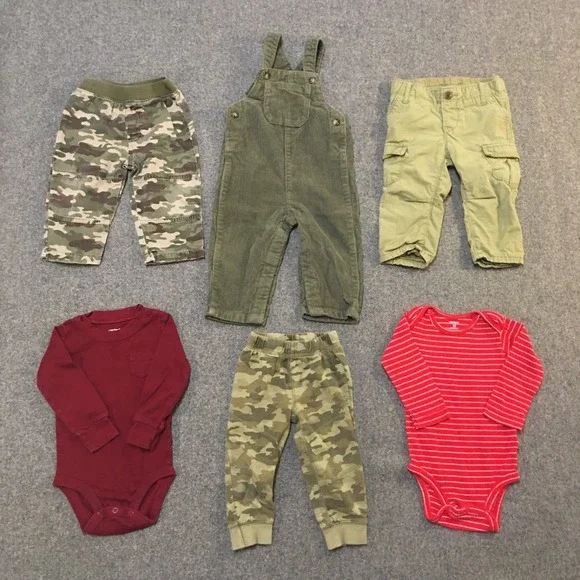 Baby Boy 12 Months Clothing Lot 6x Pieces Winter Camo Corduroy Casual Outdoor
