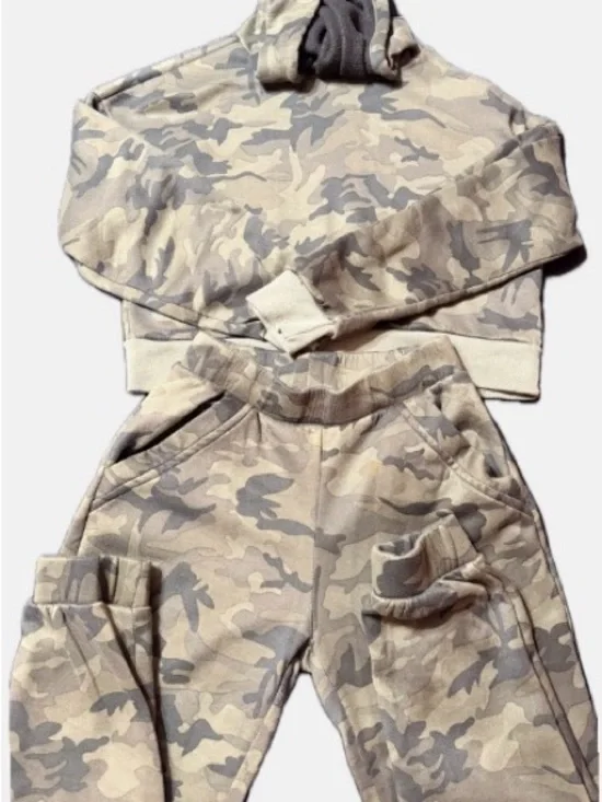 Kids Camo Thick Jogger Set - Green Camo