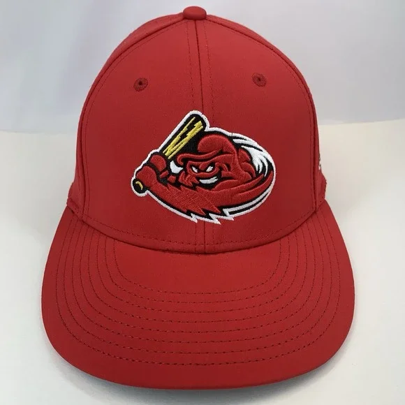 OKC Academy Hat Softball Baseball Medium Red Fitted Stretch Vented The Game Cap