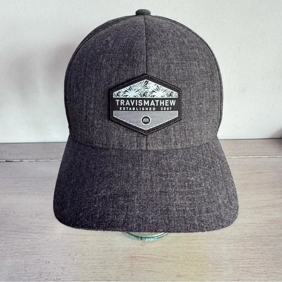 Travis Mathew Sawing Logs Golf Cap Heather Black Woodland SnapBack Flex Fit OS