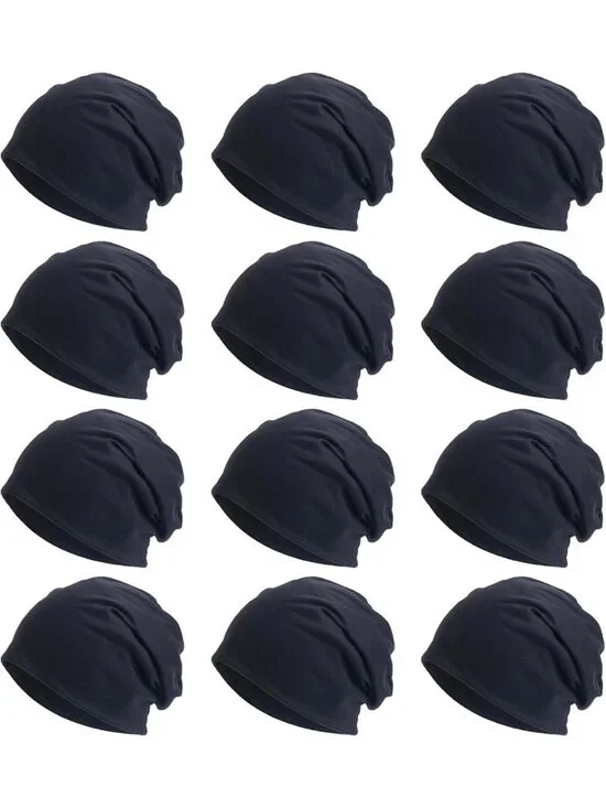 Unisex Slouchy Beanie Hats - 4/10/12 Pack, Soft Lightweight Skull Caps for Chemo