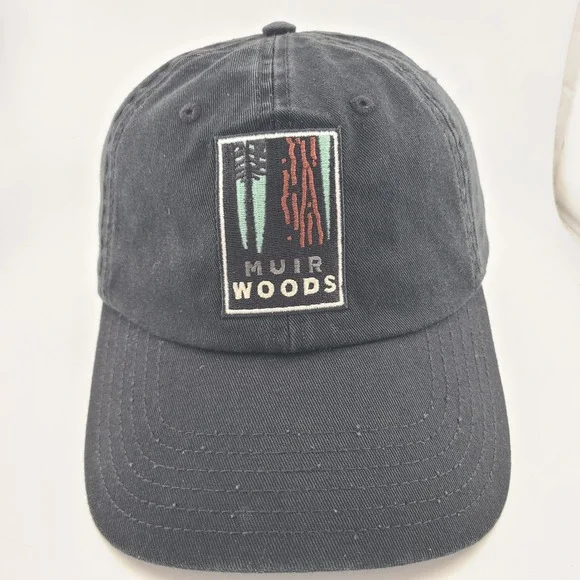 Golden Gate National Parks Muir Woods Cap Mens Black Cotton Adjustable Dad Hat