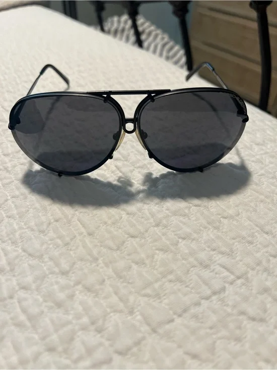 Porsche Design Black Aviator Sunglasses