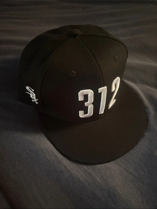 Black 312 Embroidered Snapback Cap Melonwear